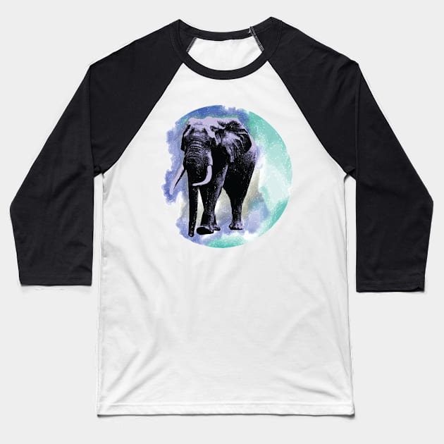 Elephant Art Baseball T-Shirt by axlstanley